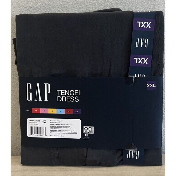 GAP Shadow Grey Women's Sz XXL Lightweight Relaxed Fit Tencel Dress - Picture 2 of 10